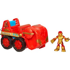 Hasbro Marvel Iron Man Adventures Playskool Heroes Repulsor 4x4 com Homem de Ferro