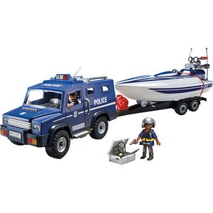 Sunny Playmobil Caminhão Policial com Lancha